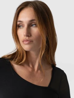 Aimee Cut Out Long Sleeve Tee - Black
