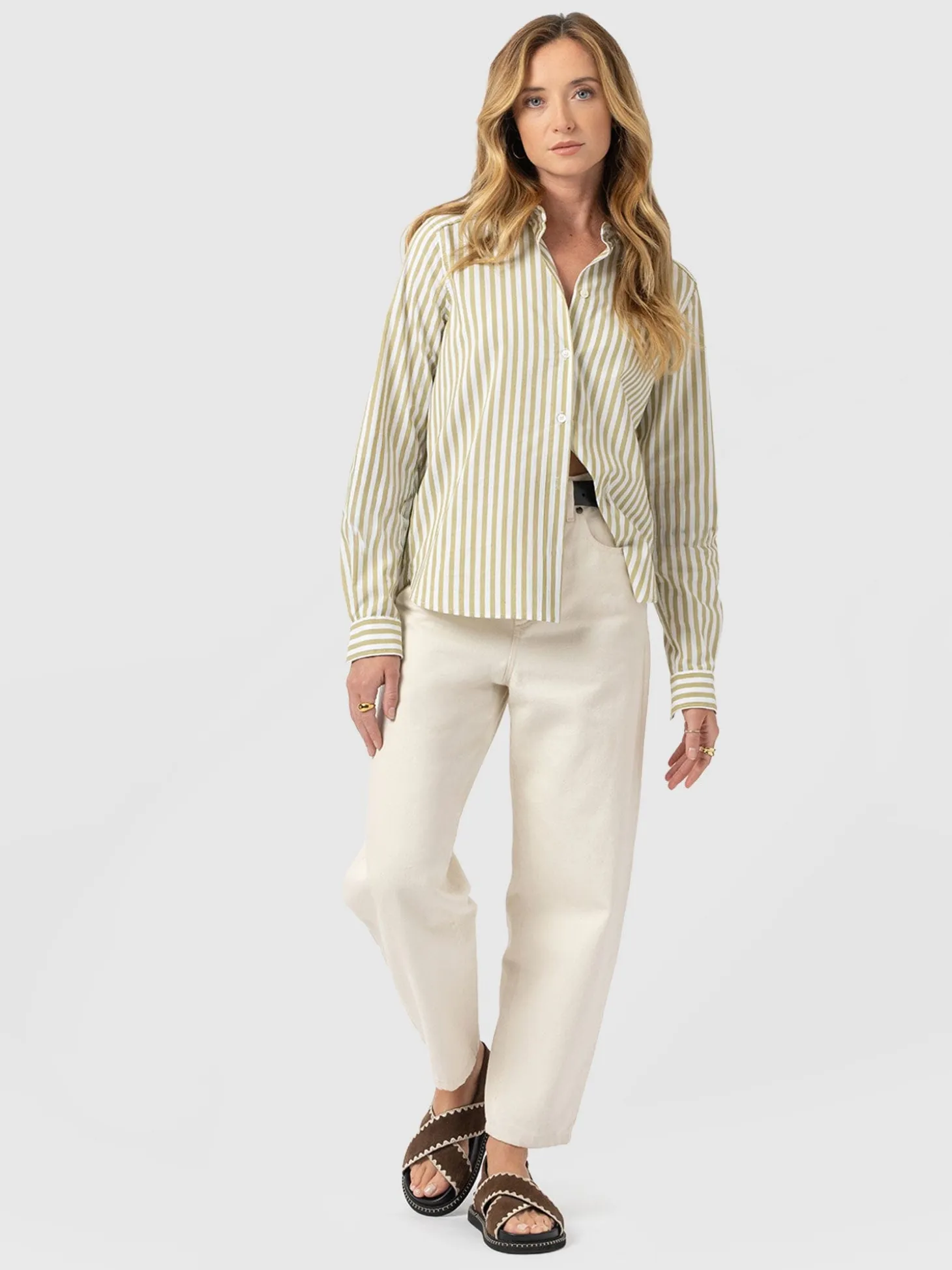 Anneliese Shirt - Green Stripe