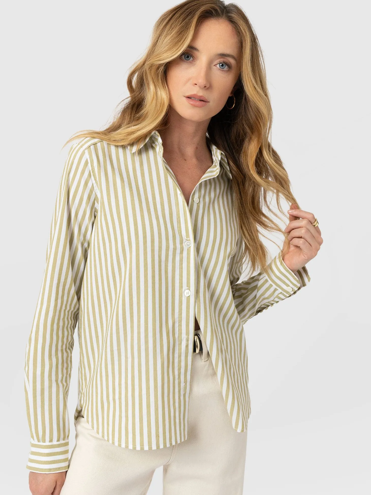 Anneliese Shirt - Green Stripe