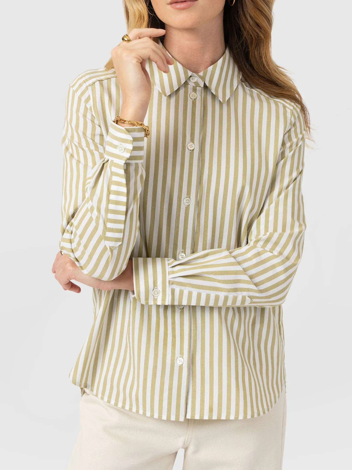 Anneliese Shirt - Green Stripe
