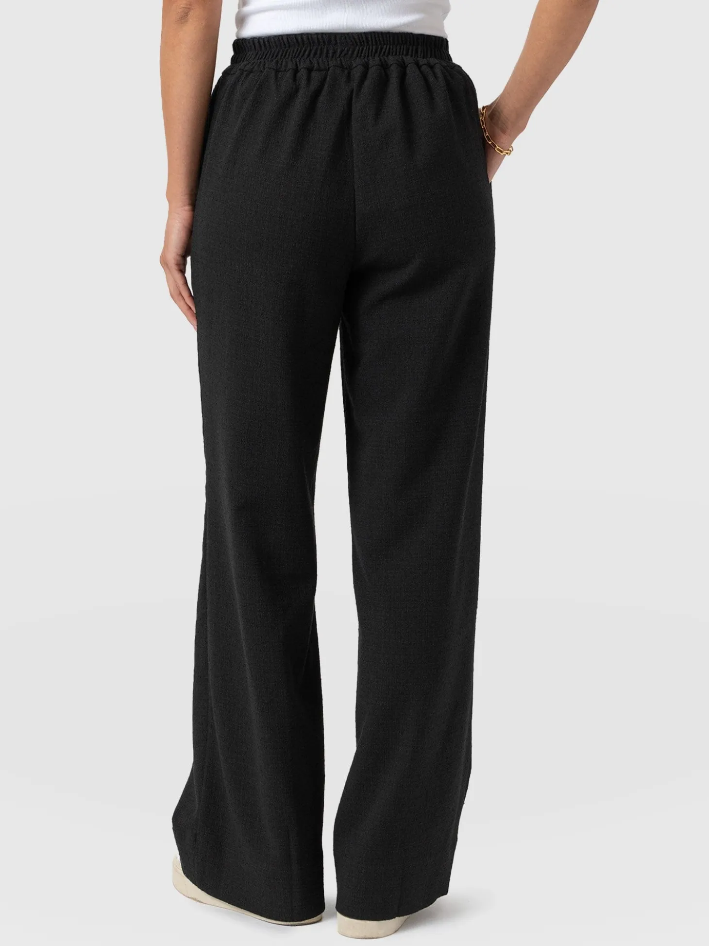Arden Wide Leg Pant - Black Boucle