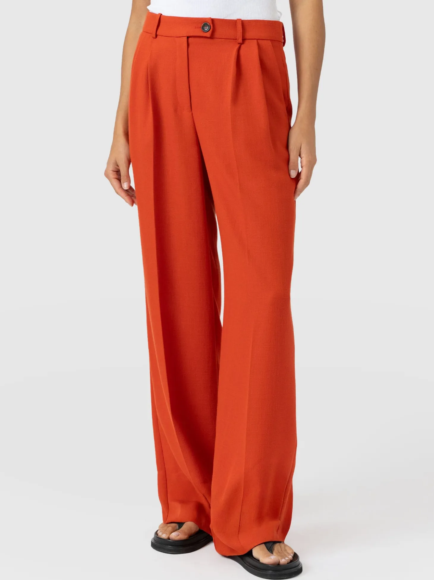 Argent Wide Leg Pant - Burnt Orange