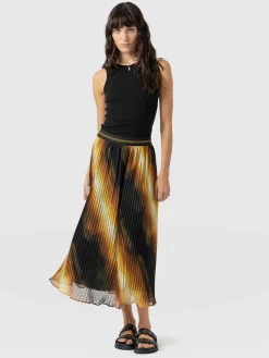 Aria Pleated Skirt - Yellow Gradient
