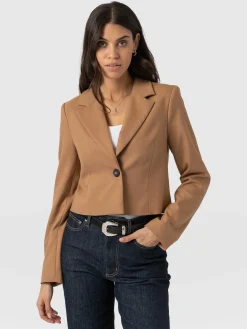 Astrid Cropped Blazer - Camel