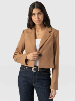 Astrid Cropped Blazer - Camel