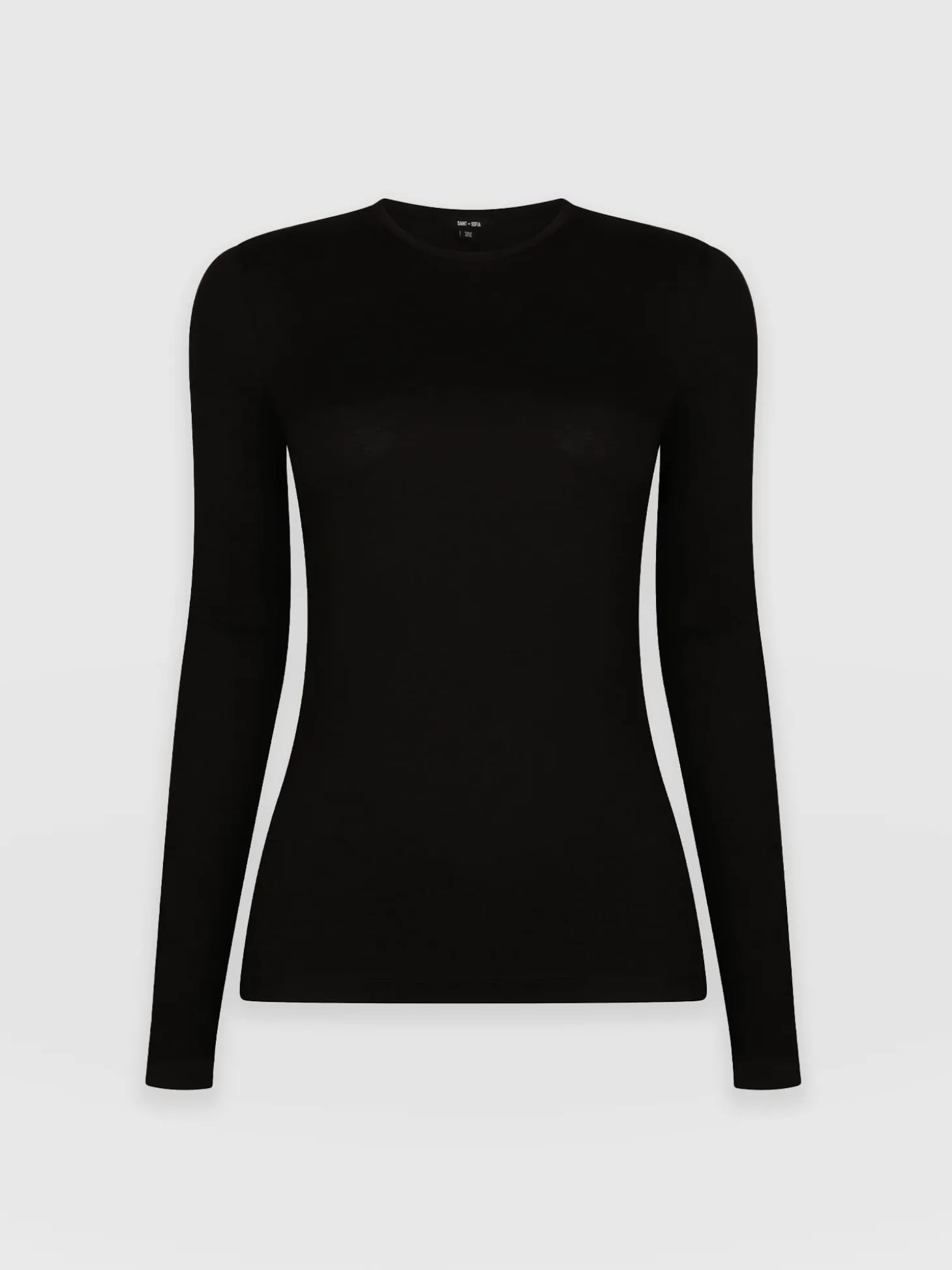 Austen Crew Neck Long Sleeve Tee - Black