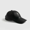 Avalon Leather Baseball Cap - Black
