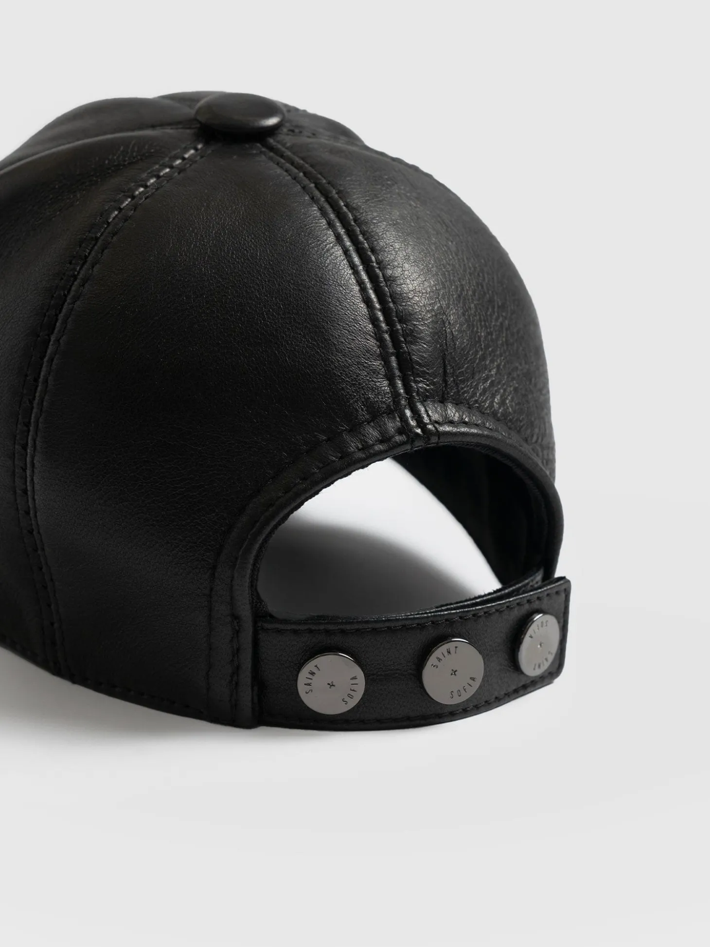 Avalon Leather Baseball Cap - Black
