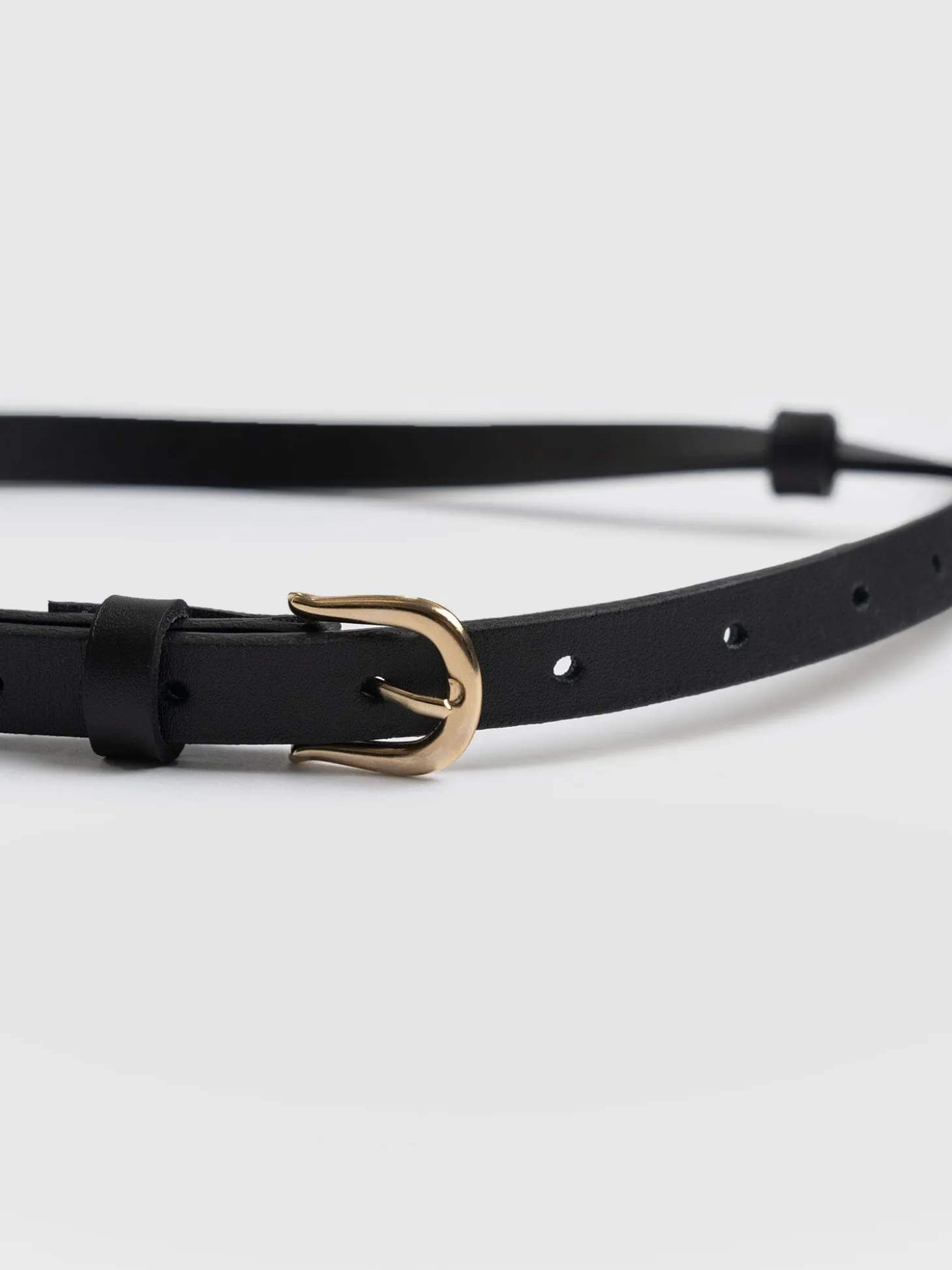 Axel Double Skinny Belt - Black