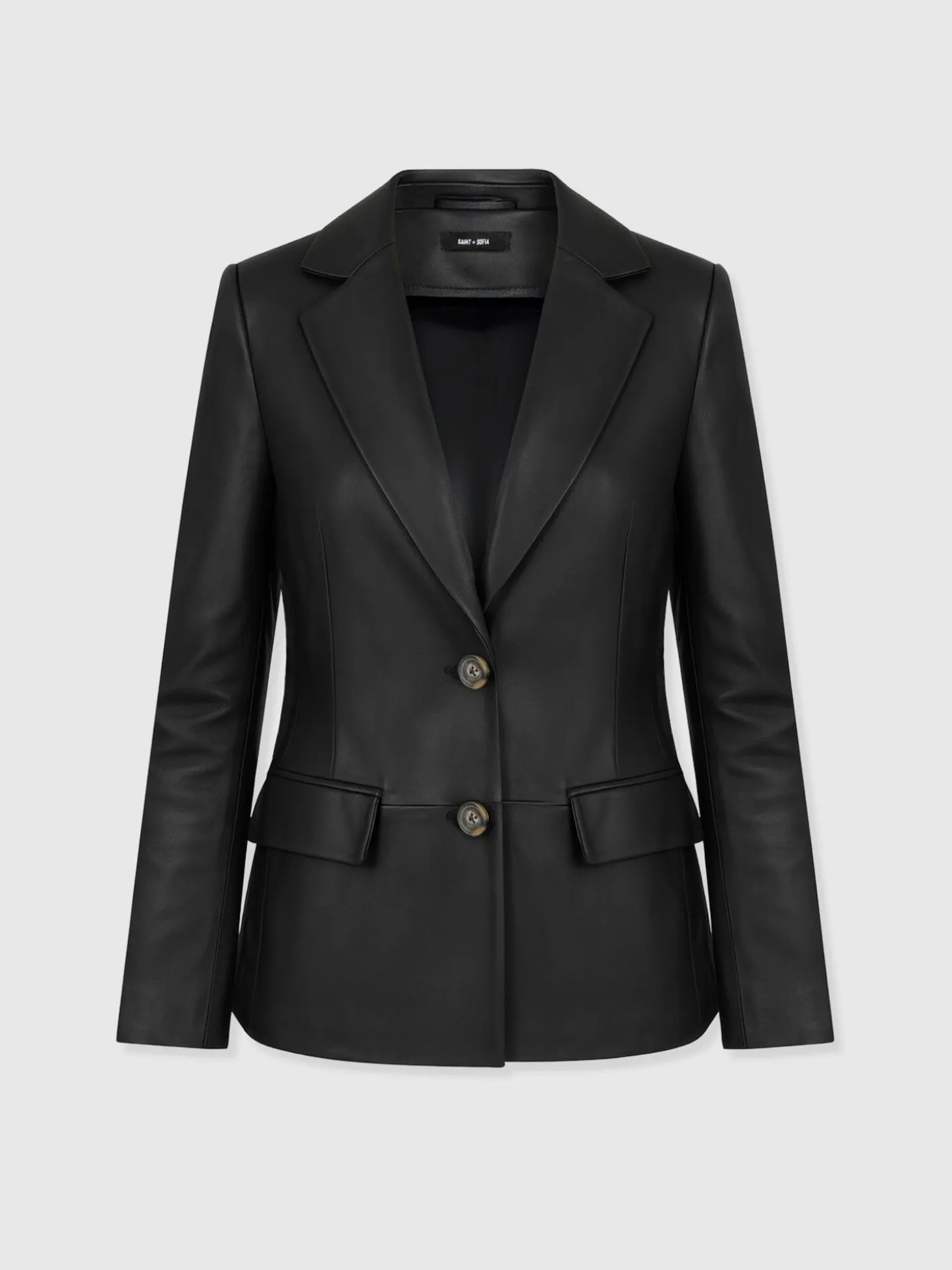 Axel Single Breasted Blazer - Black Leather