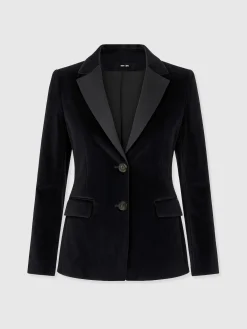 Axel Single Breasted Blazer - Black Velvet