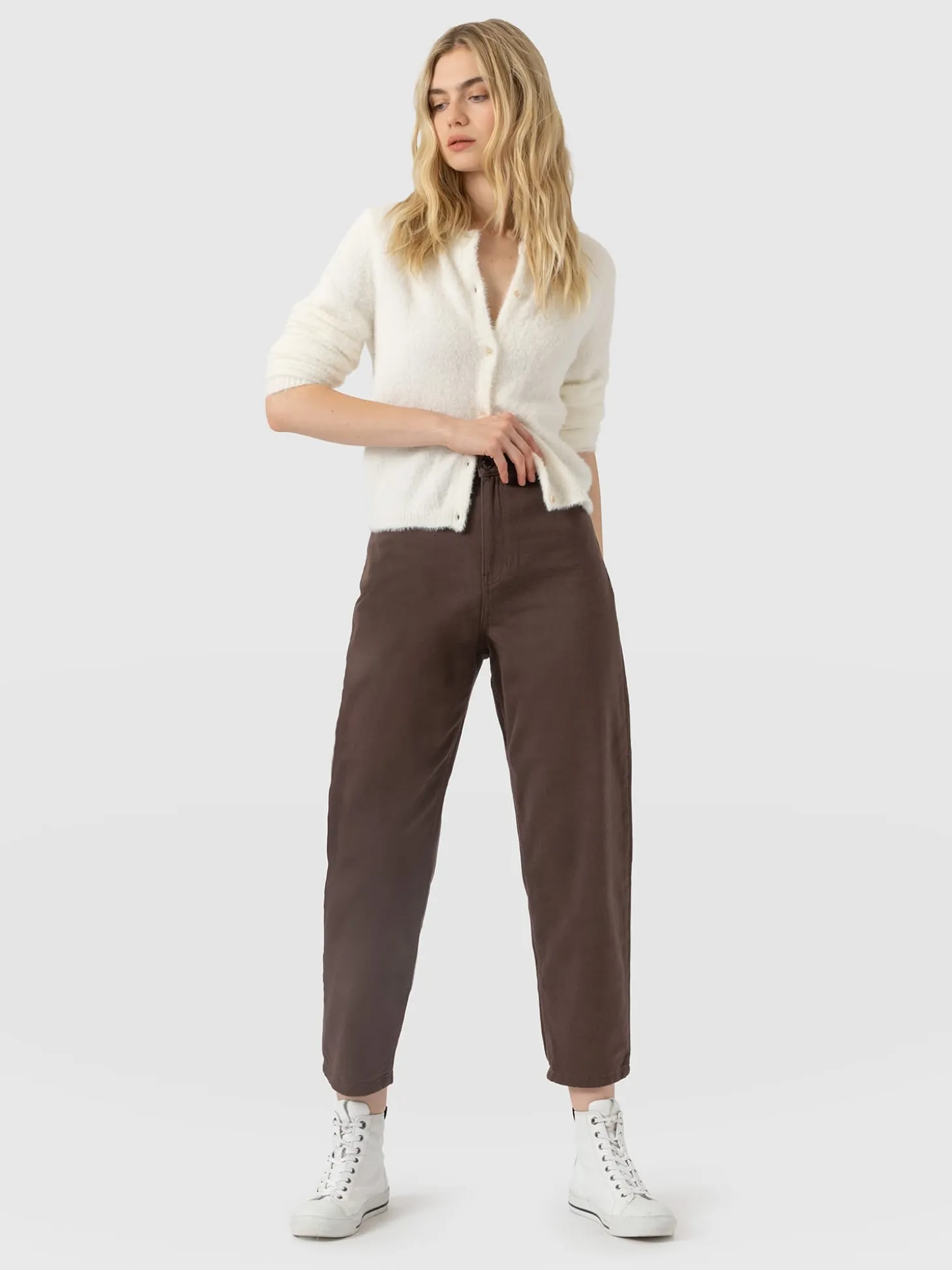 Barrel Leg Jean - Brown