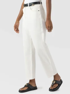 Barrel Leg Jean - White