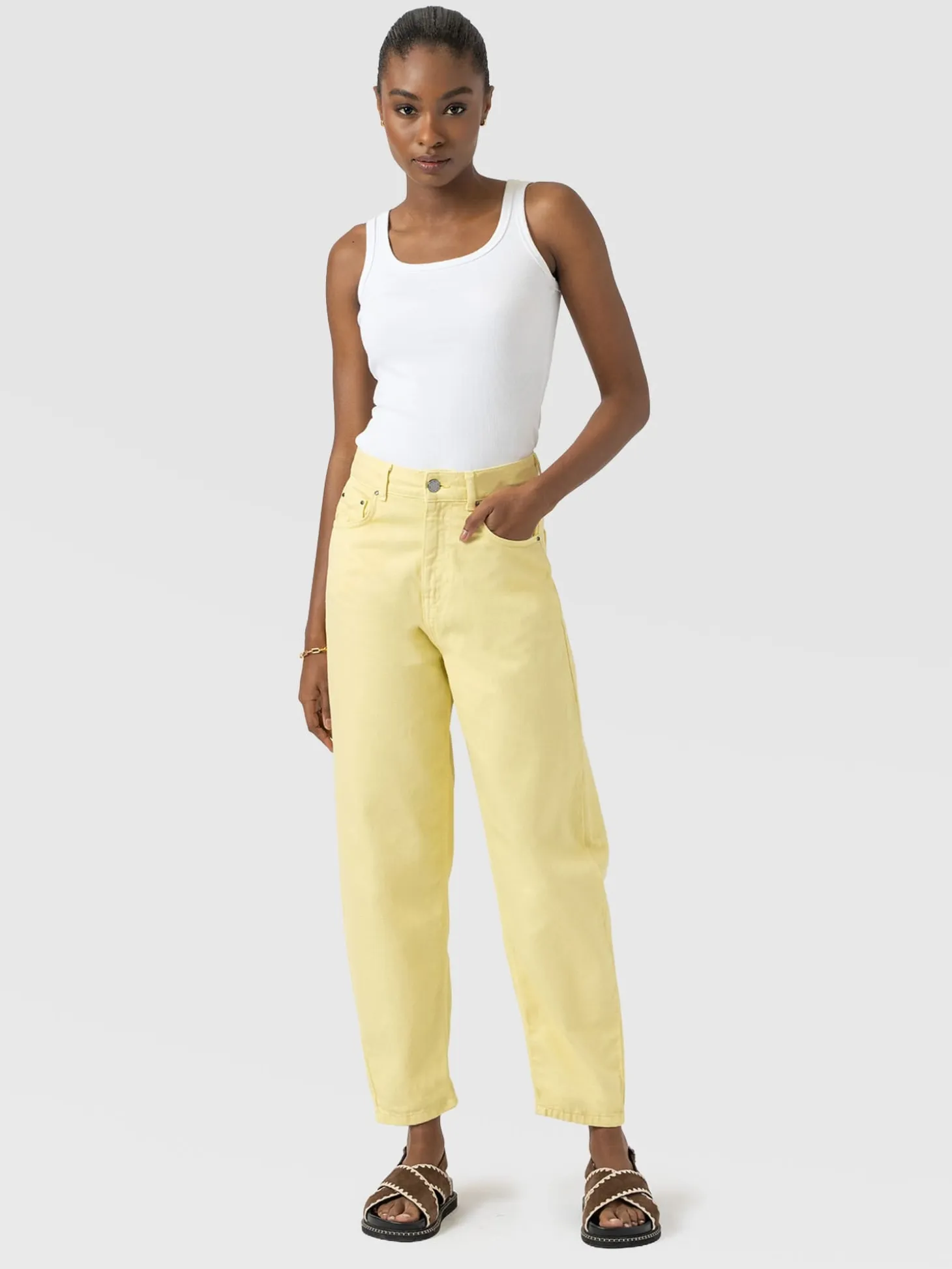 Barrel Leg Jean - Yellow