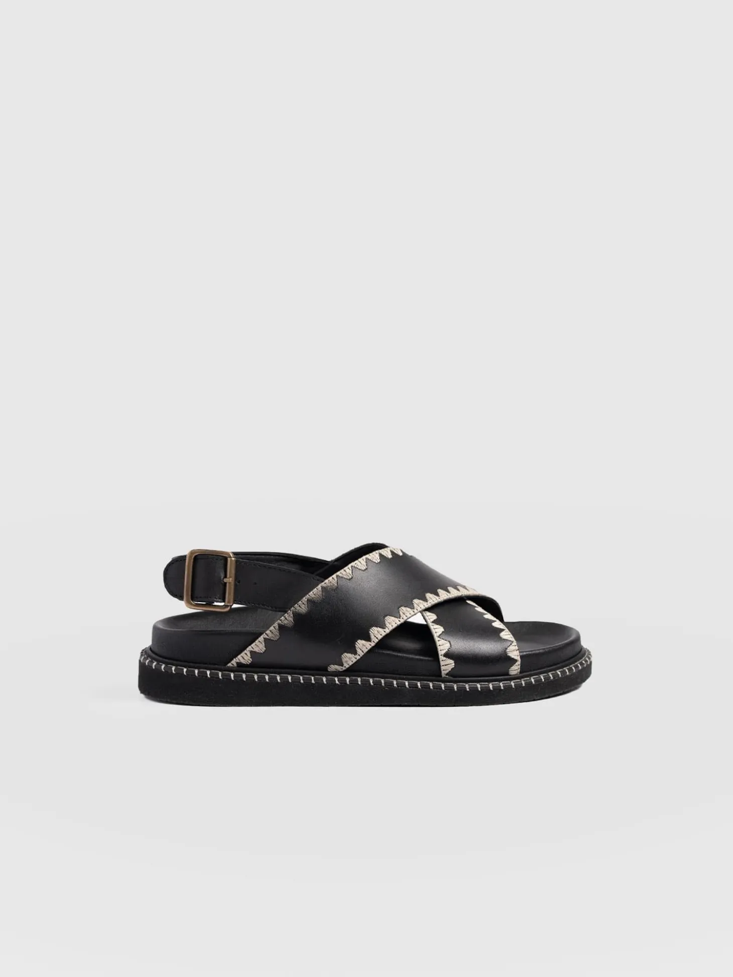 Bonnie Cross Over Sandals - Black