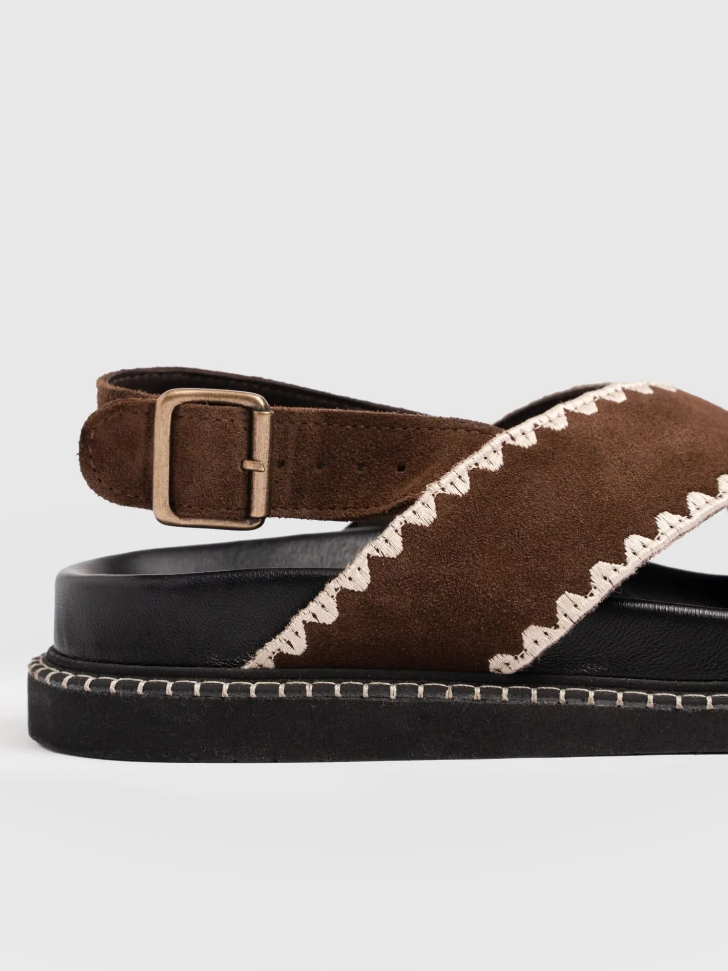 Bonnie Cross Over Sandals - Chocolate Suede