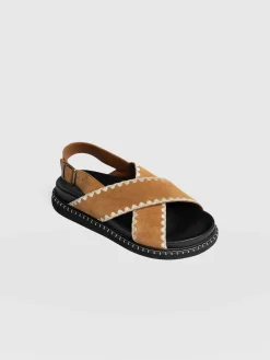 Bonnie Cross Over Sandals - Tan