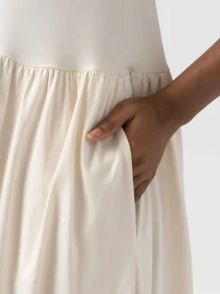Bonnie V Neck Dress - Cream