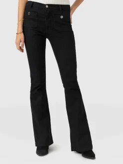 Bowie Stretch Flare Jeans - Black