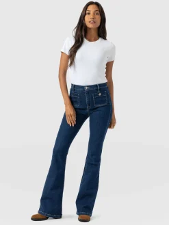 Bowie Stretch Flare Jeans - Mid Blue