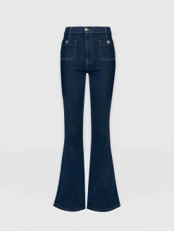 Bowie Stretch Flare Jeans - Mid Blue