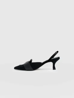 Bridget Sling Back Heels - Black