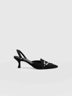 Bridget Sling Back Heels - Black