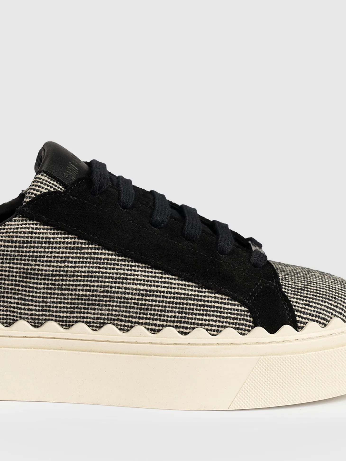 Brook Scallop Sneaker - Black Linen