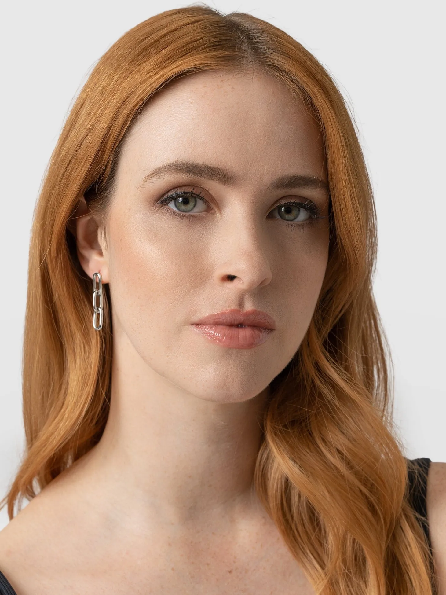 Cable Chain Drop Earrings - Silver