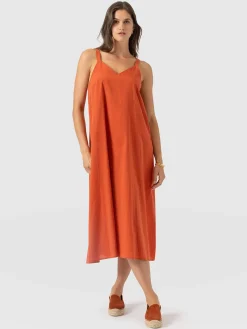 Candice A - Line Dress - Burnt Orange