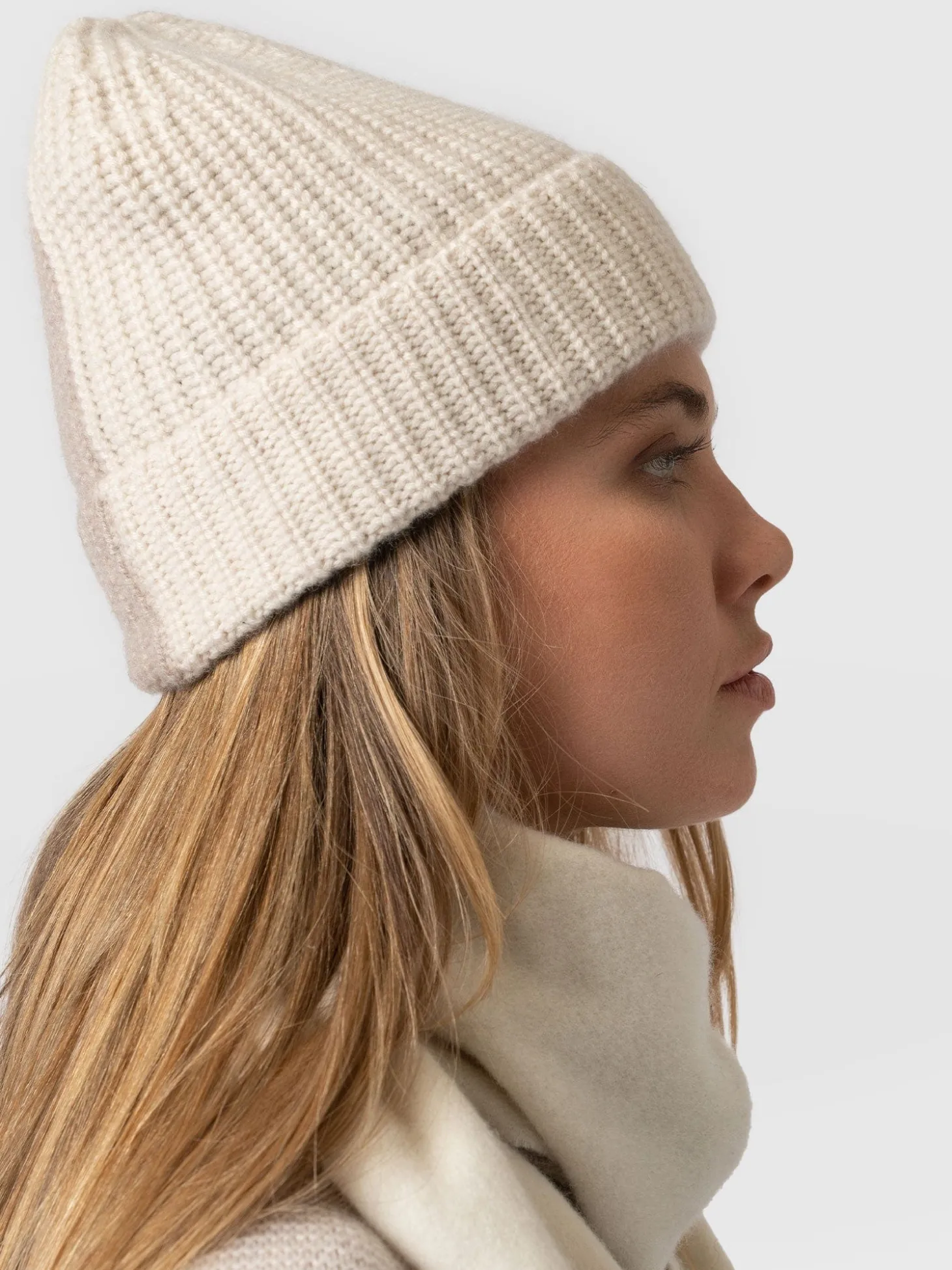 Cashmere Beanie - Cream/Beige