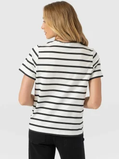 Chelsea Crew Neck Tee - Black Stripe