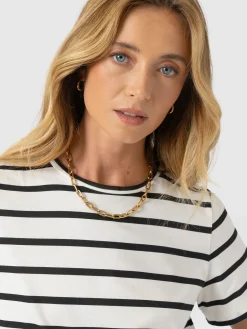 Chelsea Crew Neck Tee - Black Stripe