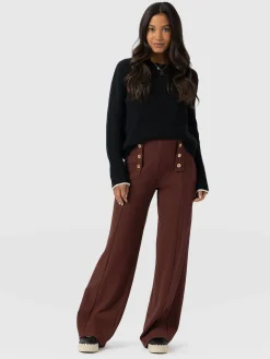 Chelsea Pant - Maroon Textured