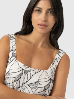Corinne Cami Dress - Cream Embroidered