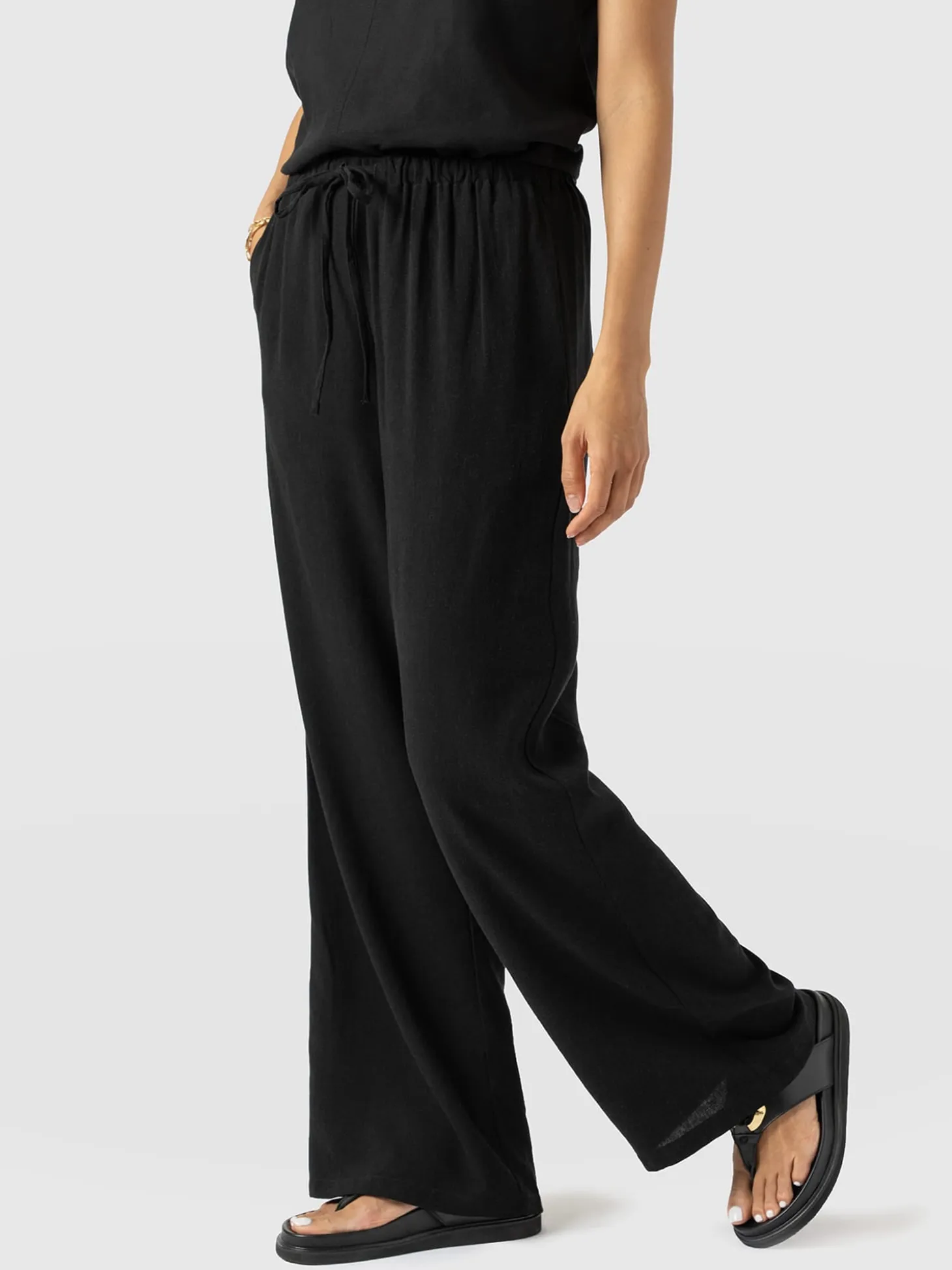 Corinne Linen Pant - Black