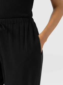 Corinne Linen Pant - Black