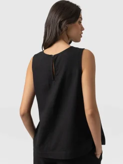Corinne Linen Tunic - Black