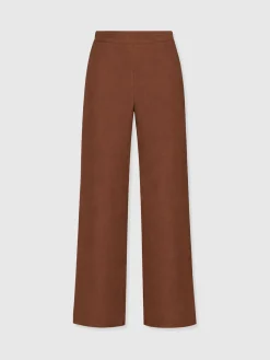 Corinne Wide Leg Linen Pant - Russet Brown