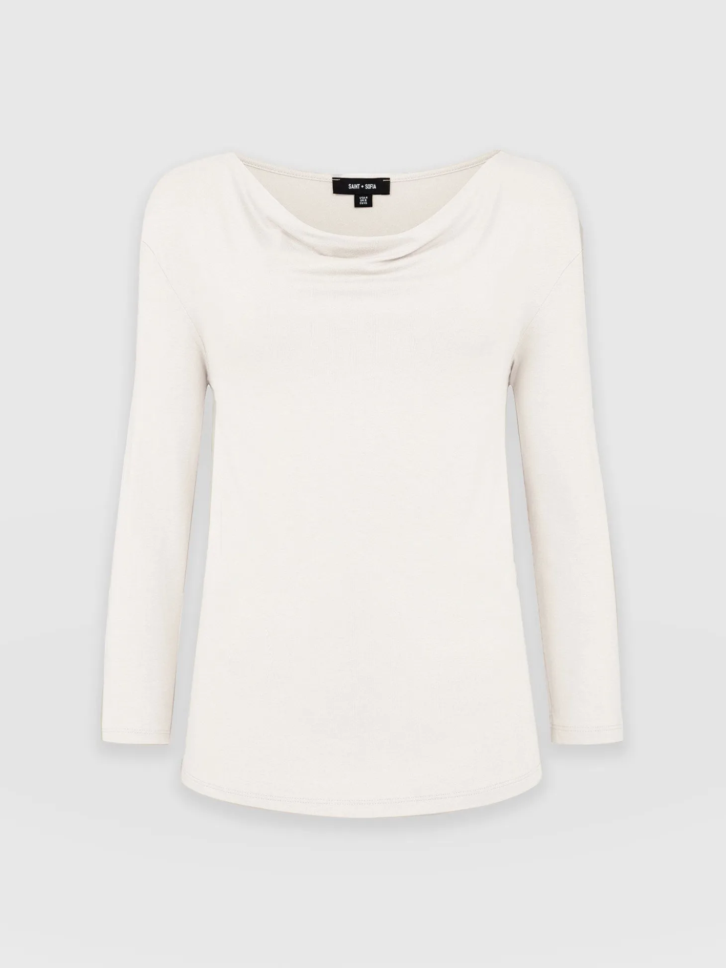 Cowl Neck Tee Long Sleeve - Cream