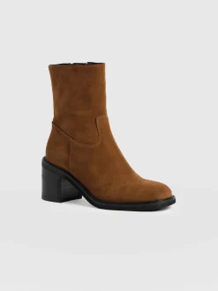 Dakota Ankle Boot - Camel Suede
