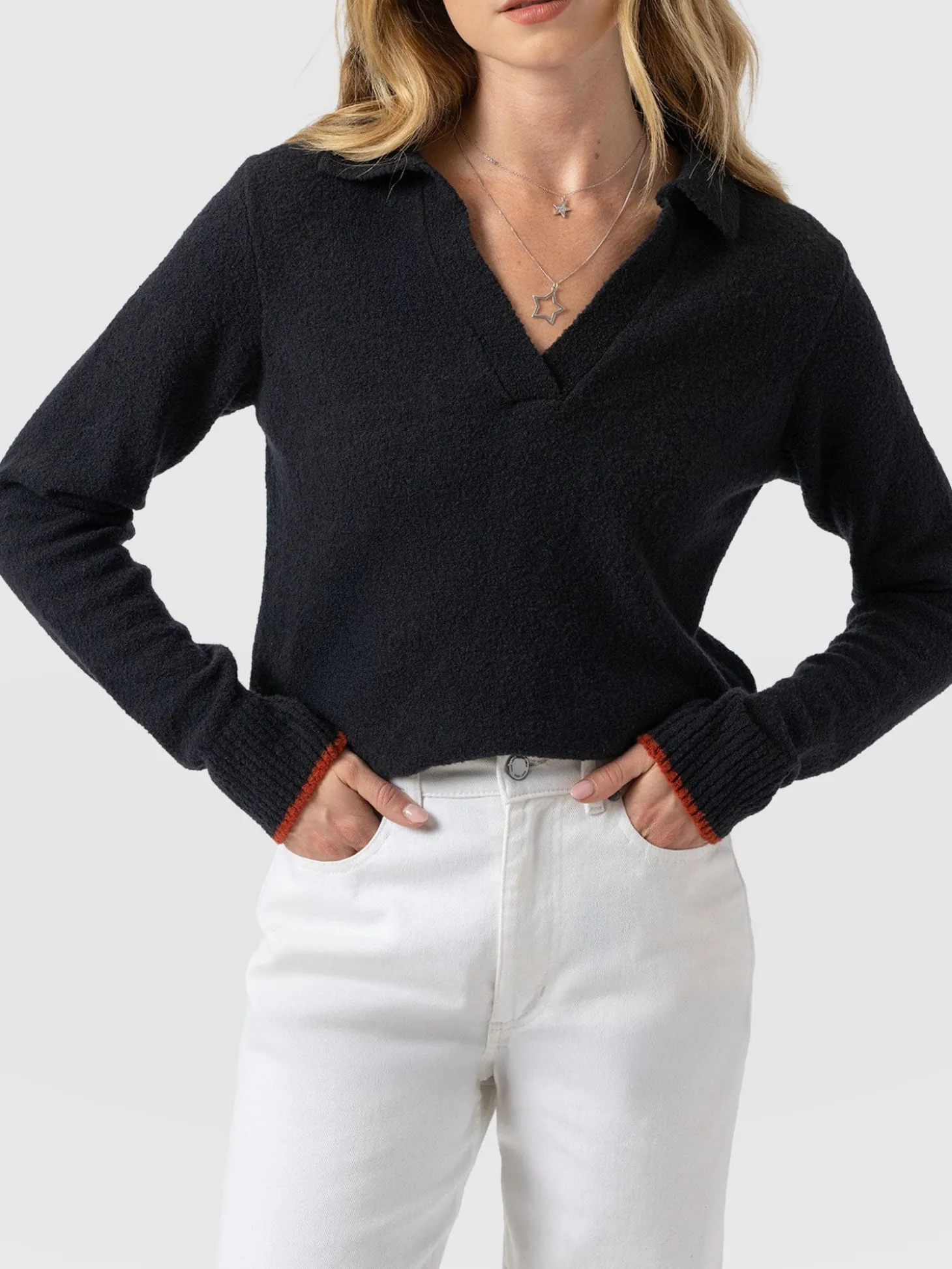 Delphi Polo Knit - Black