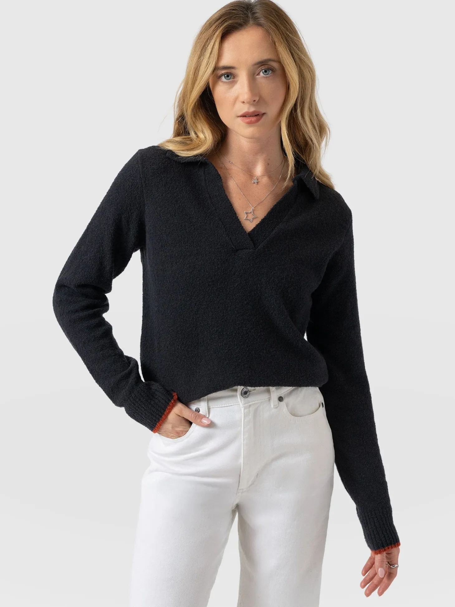 Delphi Polo Knit - Black