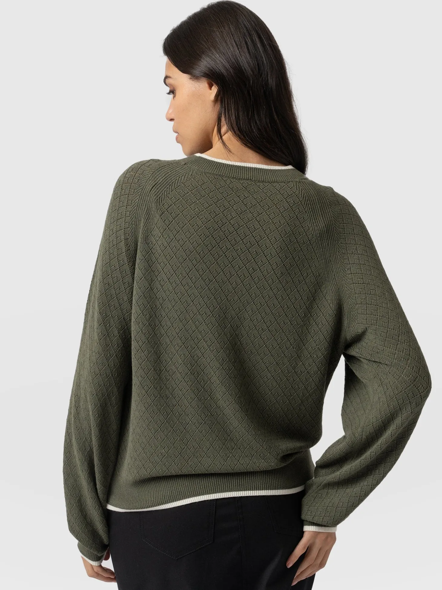 Diamond Knit Sweater - Khaki