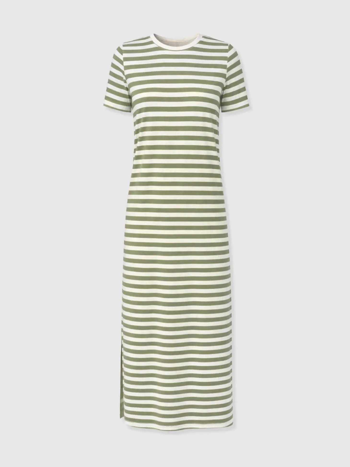 Easy T - Shirt Midi Dress - Green Stripe
