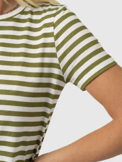 Easy T - Shirt Midi Dress - Green Stripe