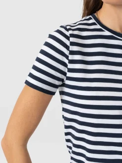 Easy T - Shirt Midi Dress - Navy Stripe