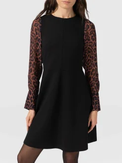 Ella Fit & Flare Dress - Brown Leopard