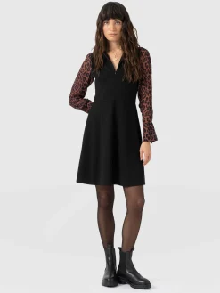 Ella Fit & Flare Dress - Brown Leopard
