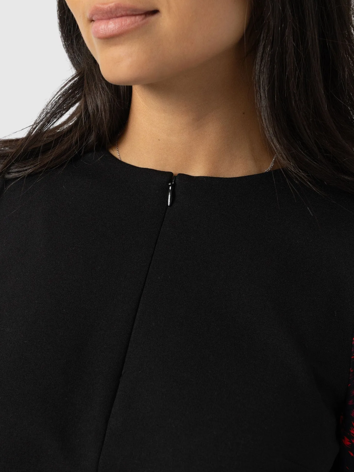 Ella Zip Up Top - Red Fade Spot